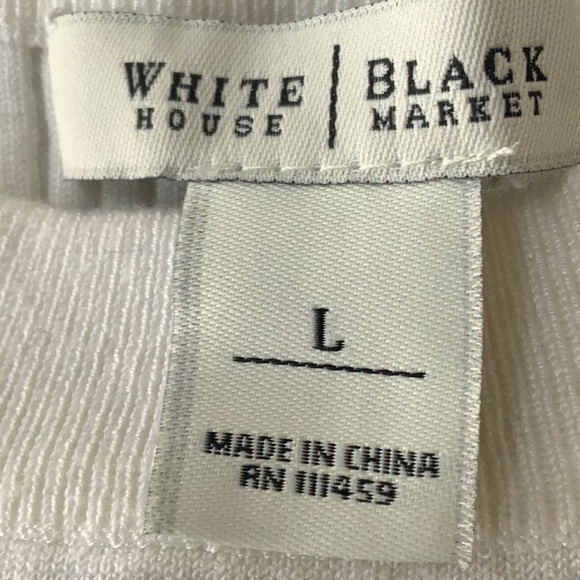 White House Black market white tank top with pretty black cut out design… - Picture 4 of 5